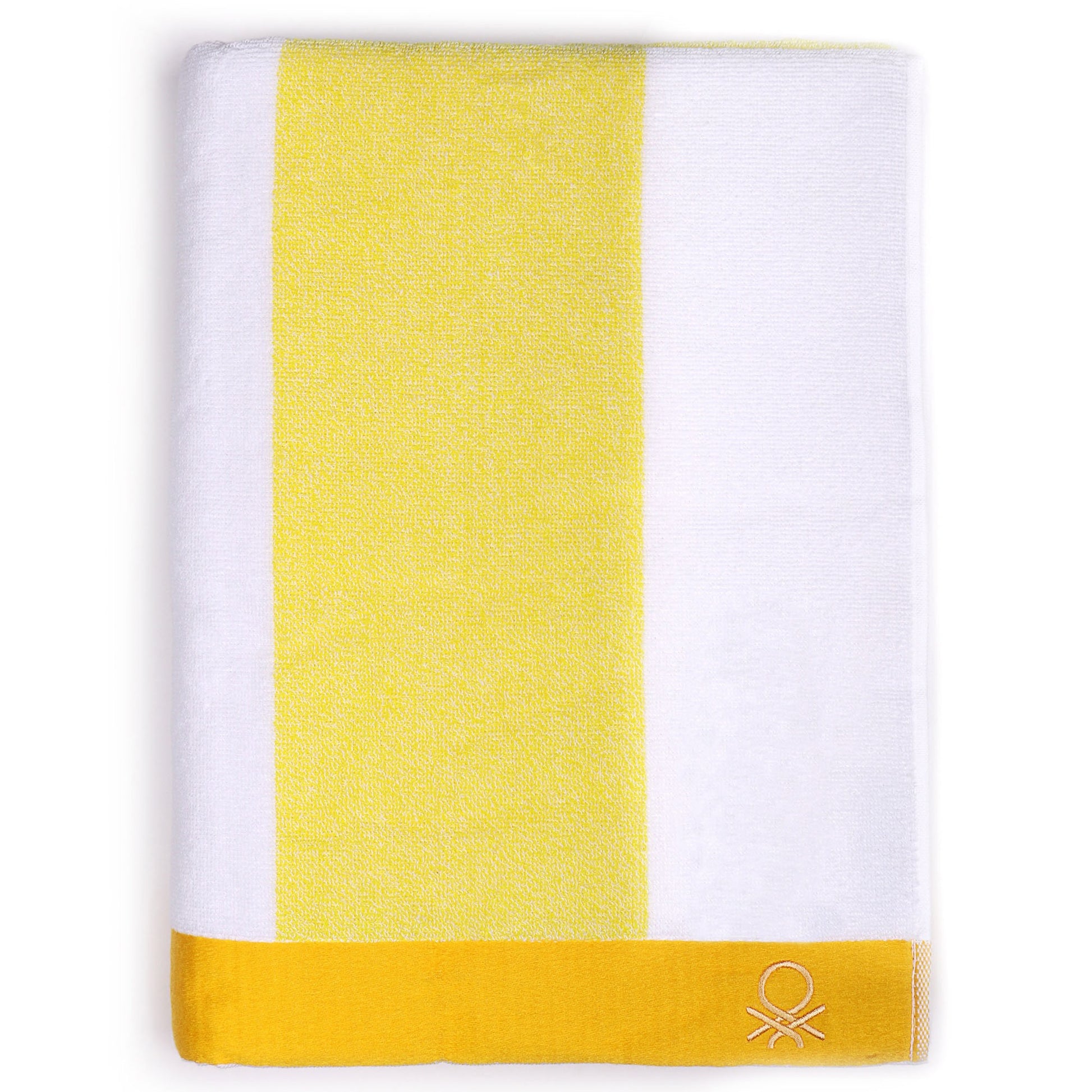 Set 2 Toalla De Playa 90x160cm 450gsm Terry 100%algodon Amarillo Casa Benetton_4