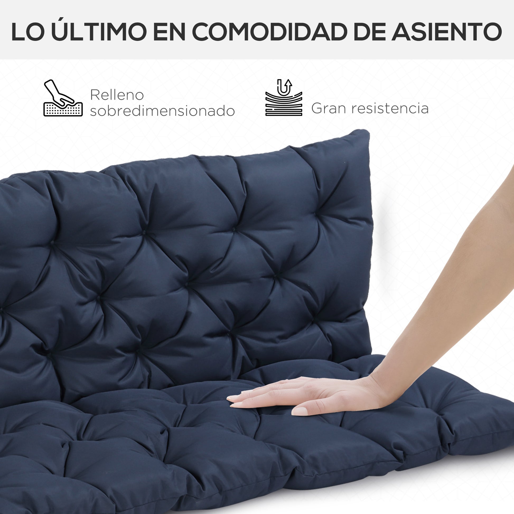 Outsunny Cojín Para Banco De Jardín Con Respaldo_4