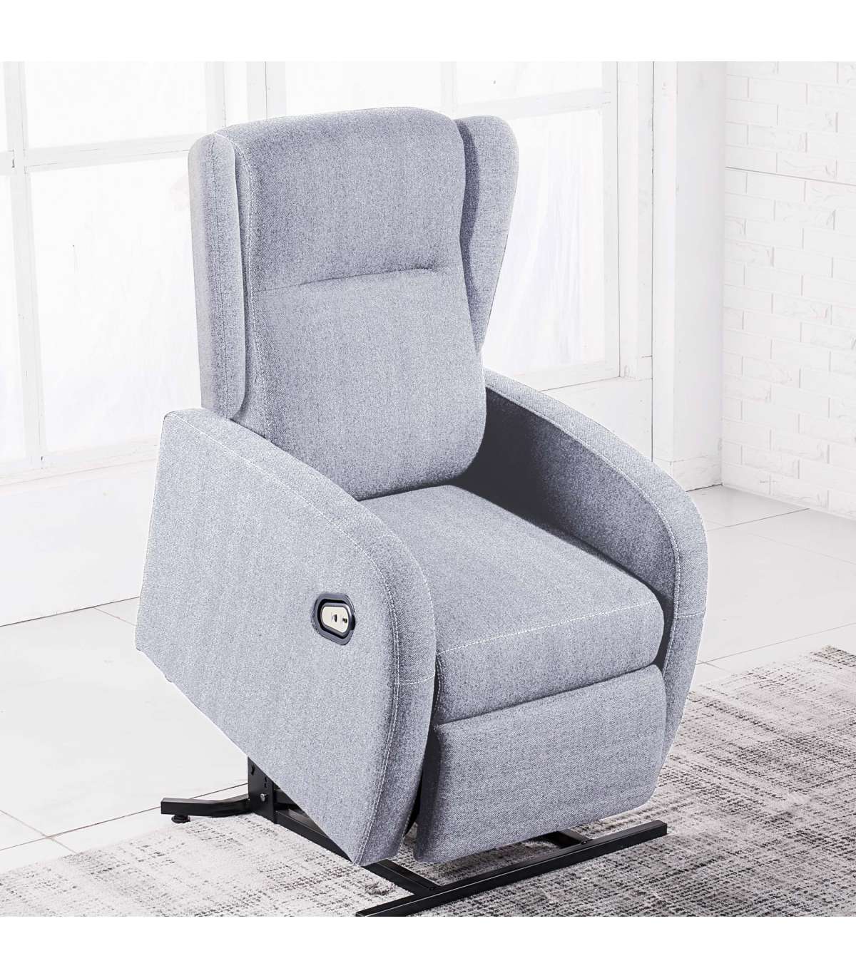 Sillón Relax Trade Orejero Elevador Tapizado Textil Gris Perla, 108cm(alto) 77cm(ancho) 89cm(fondo)_2