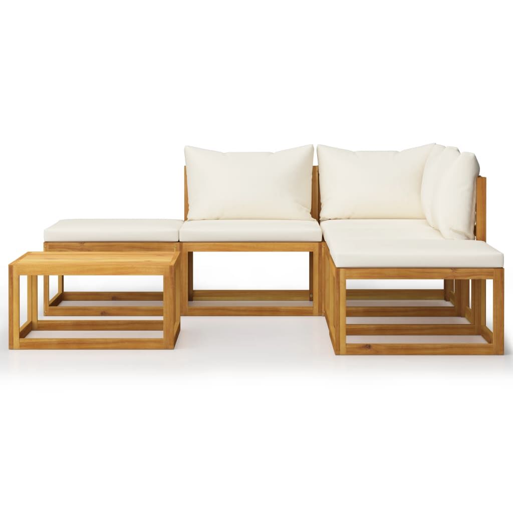 Vidaxl Juego Muebles De Jardín Y Cojines 6 Piezas Madera Maciza Acacia_1