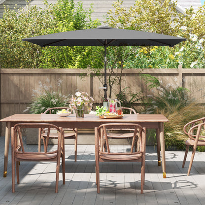 Outsunny Sombrilla De Terraza Exterior 200x300 Cm Con Ángulo Ajustable Gris_3