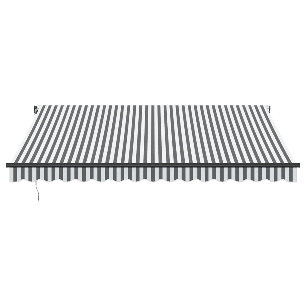 Toldo Retráctil Manual Gris Antracita Y Blanco 400x350 Cm_2