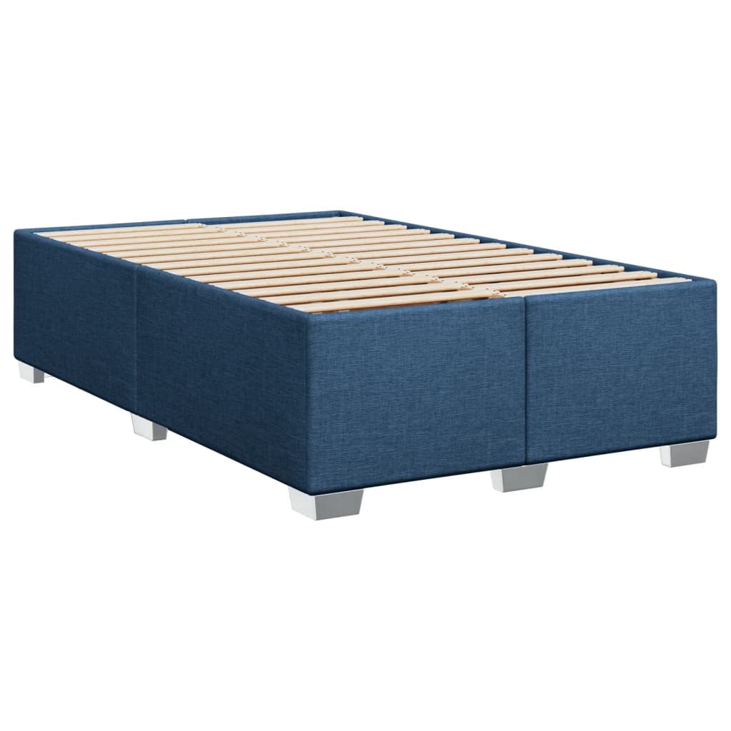 Cama Box Spring Con Colchón Tela Azul 120x200 Cm / Vetonek_5