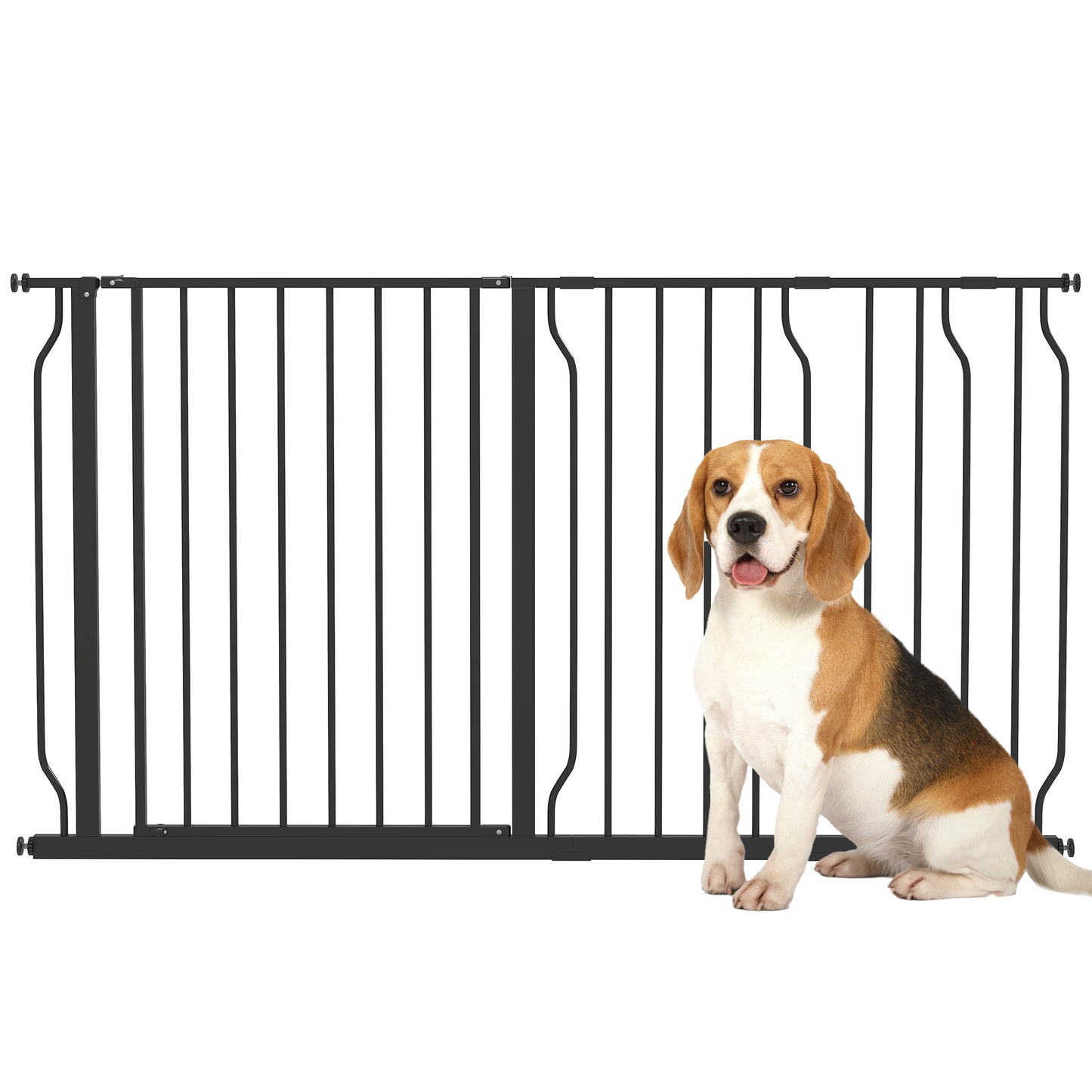 Pawhut Barrera De Seguridad Extensible Con 3 Extensiones 75-145x76 Cm Negro_0