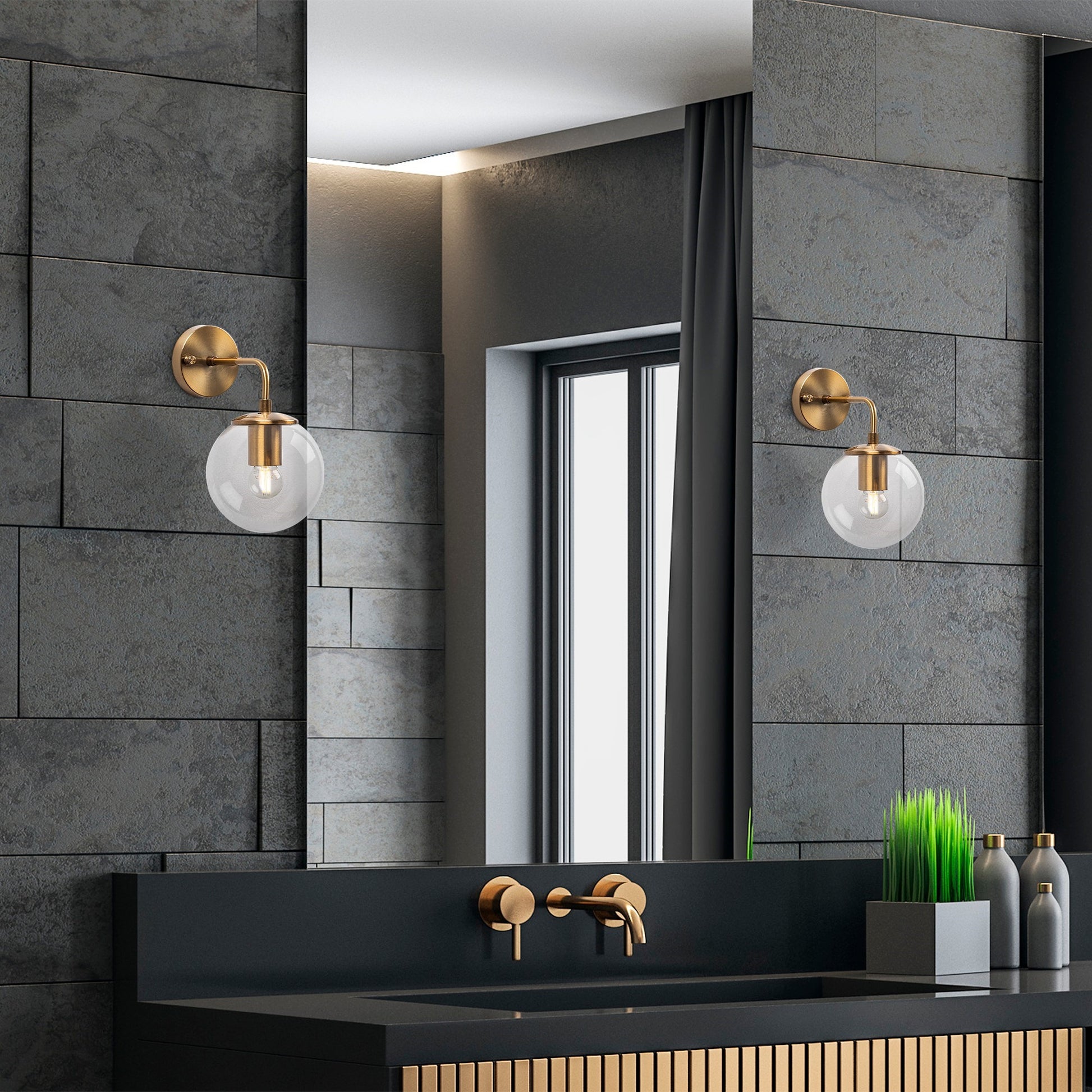 Aplique De Pared Pantalla Transparente, Metal , Vintage, 15x27x25, Casquillo E14 Max 40 W_4