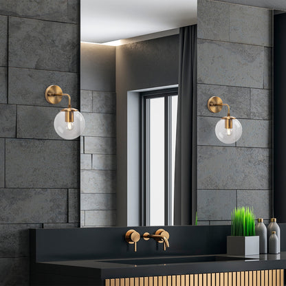 Aplique De Pared Pantalla Transparente, Metal , Vintage, 15x27x25, Casquillo E14 Max 40 W_4