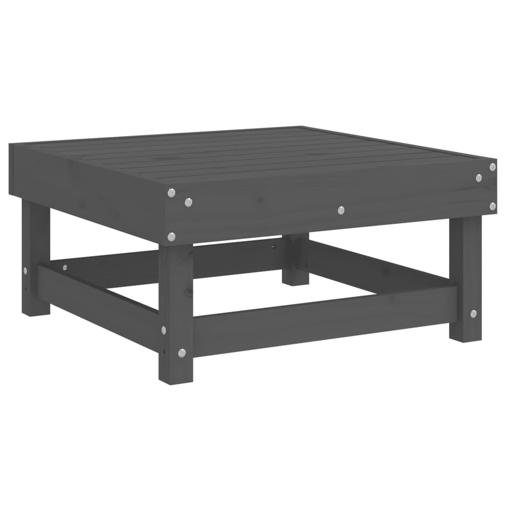 Vidaxl Juego De Muebles De Jardín 7 Piezas Madera Maciza De Pino Gris_5