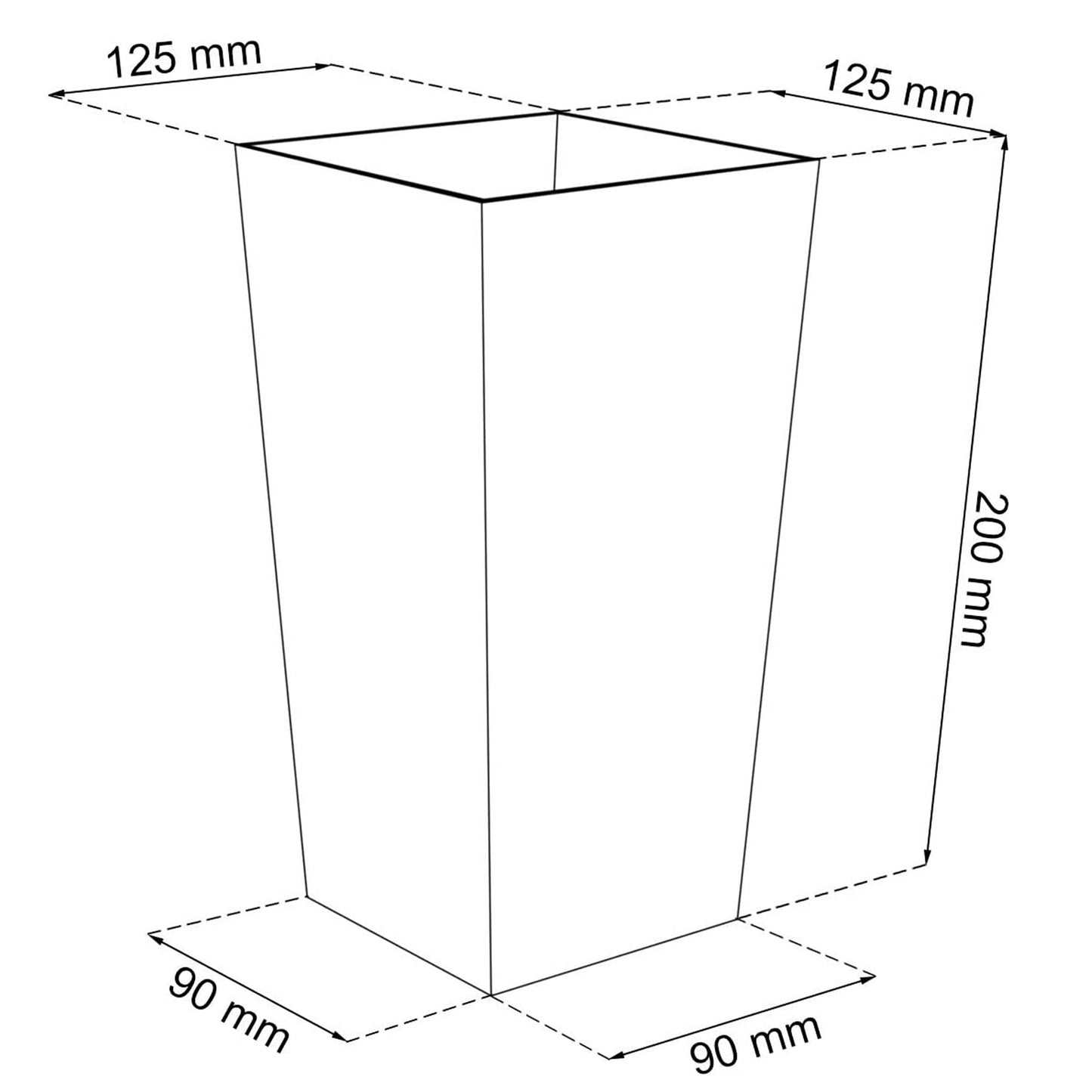 Maceta Alta Urbi 2 Litros, De Plastico, 12,6 X 12,6 X 20 Cm En Color Blanco_1