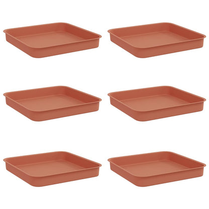 Bandeja Cuadrada Para Flores 6 Pcs Rojo Ladrillo 15 X 15 X 2 Cm_0