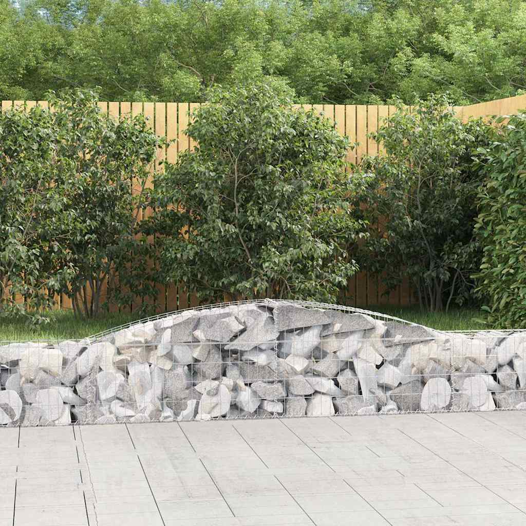Cestas De Gaviones 2 Uds Forma De Arco Hierro 400x30x40/60 Cm_1