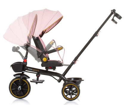 Triciclo Con Capota Y Mango Parental Max Sport Flamingo_3