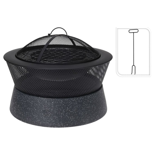 Progarden Brasero Con Parrilla Redondo 54,5x54,5x38 Cm Negro_0