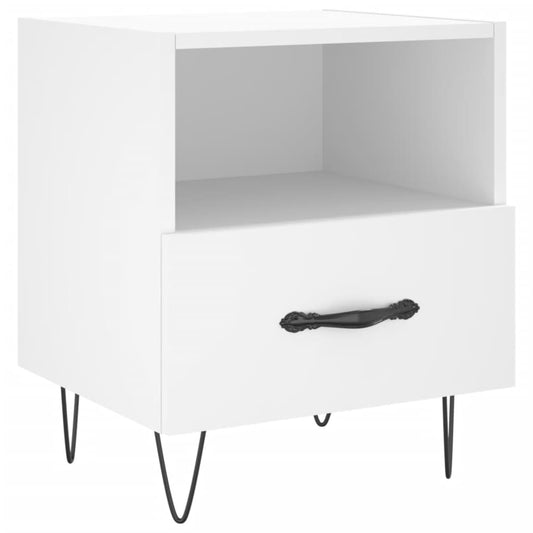 Mesita De Noche Madera De Ingeniería Blanco 40x35x47,5 Cm_0