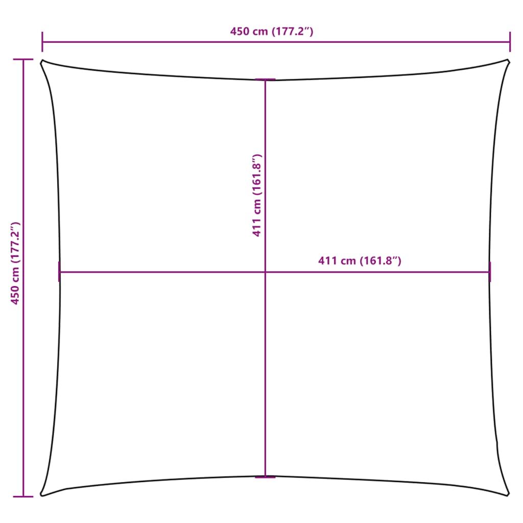 Vidaxl Toldo De Vela Cuadrado Tela Oxford Gris Taupe 4,5x4,5 M_2