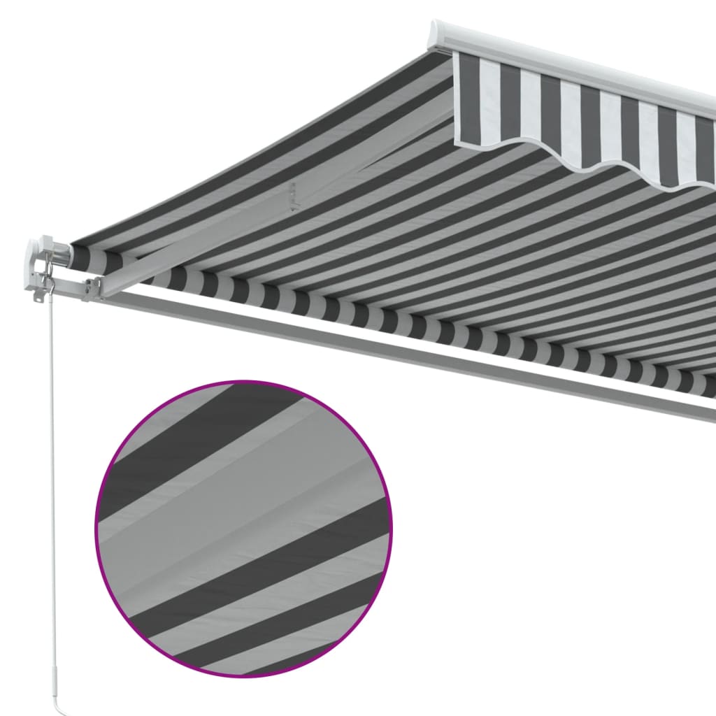 Toldo Retráctil Manual Gris Antracita Y Blanco 450x350 Cm_4