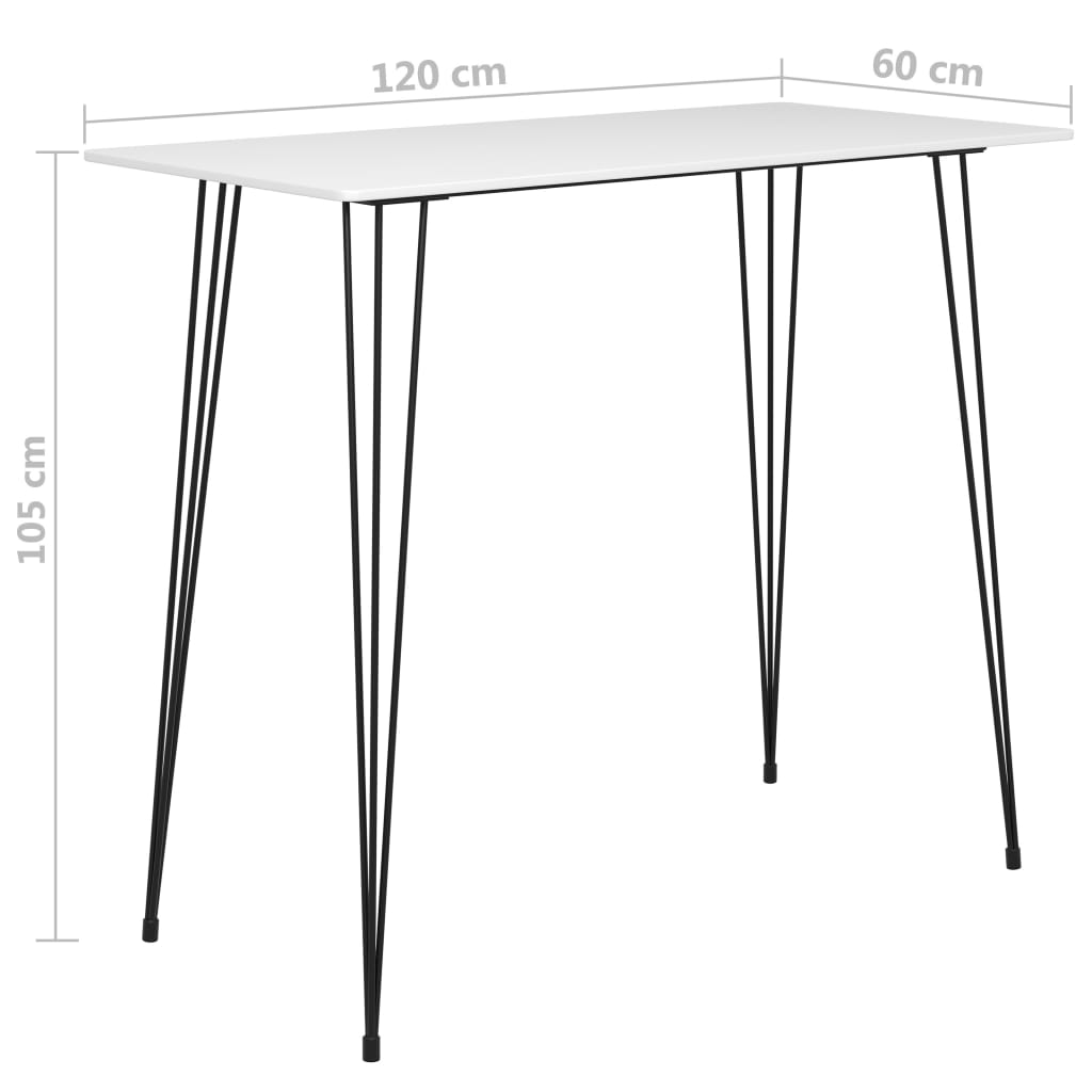 Mesa Alta De Cocina Blanco 120x60x105 Cm_3