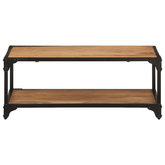 Mesa De Centro De Madera Maciza Acacia 90x45x35 Cm_0
