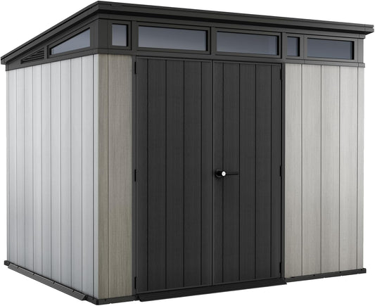 Keter Caseta Artisan 9x7: Almacenamiento Exterior, Resina, Efecto Madera._0