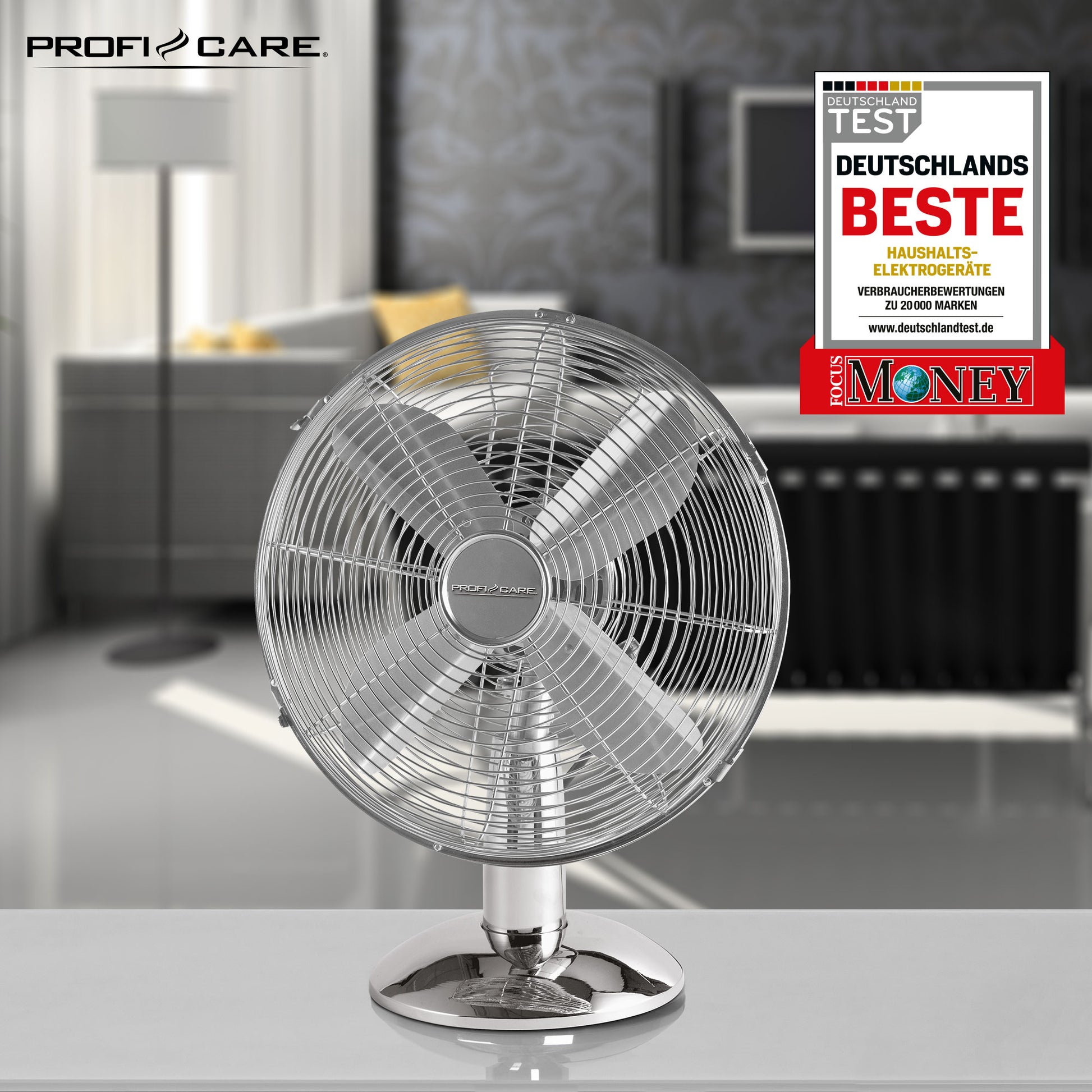 Ventilador De Mesa, Silencioso, Retro, Diámetro Exterior 30 Cm, 3 Velocidades, Oscilante, Proficare Vl 3063m_1