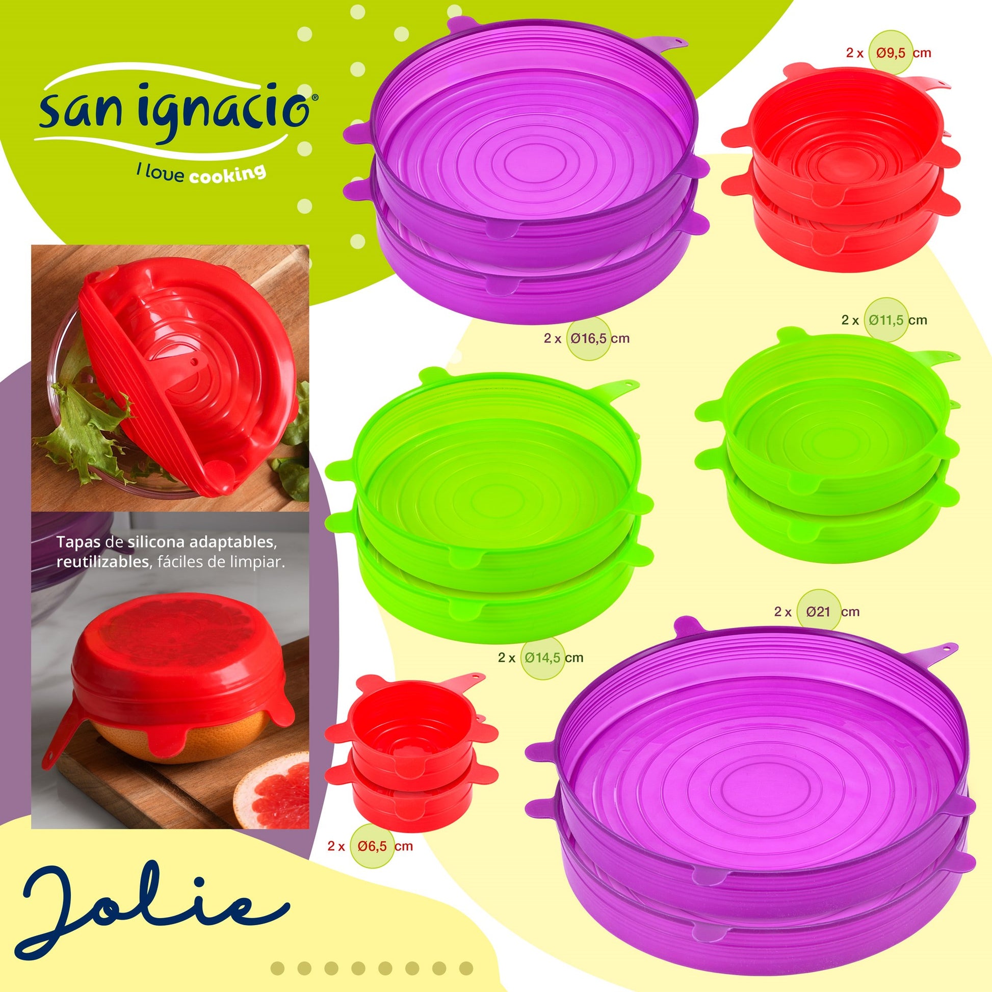 Pack De 3 Sartenes San Ignacio Ø16cm Ø20cm Ø24cm + Set De 12pc Tapas De Silicona_3
