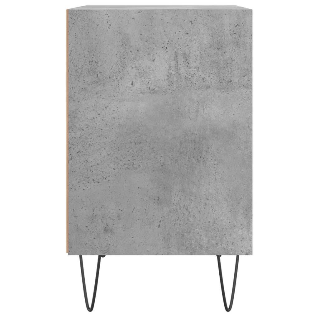 Mesita De Noche Madera De Ingeniería Gris Hormigón 40x30x50 Cm_3
