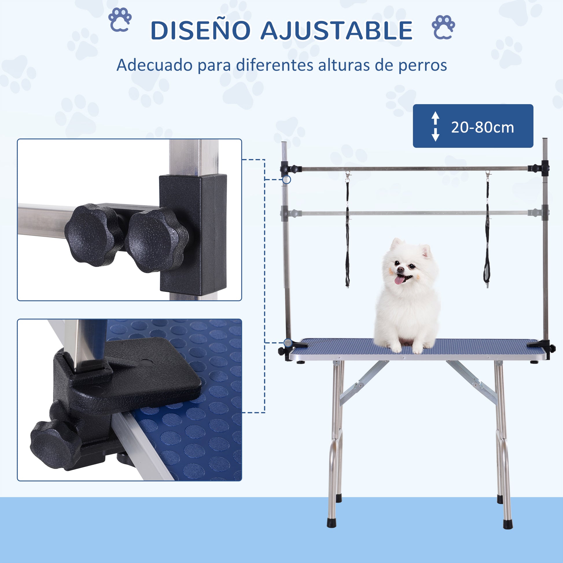 Pawhut Conjunto Para Mascotas 40x16x20 Cm 107x60x170 Cm Negro Y Azul_3