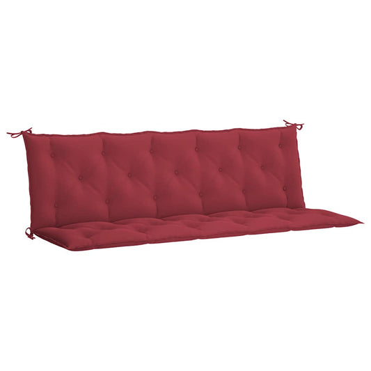 Vidaxl Cojín De Banco De Jardín Tela Oxford Rojo Tinto 180x(50+50)x7cm_0