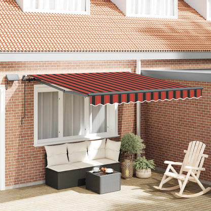 Toldo Retráctil Naranja Y Marrón 300 X 250 Cm Tela Y Aluminio_1