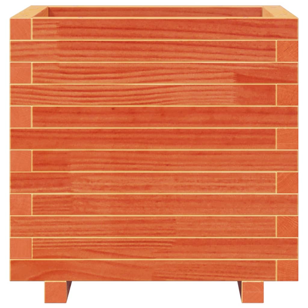 Jardinera Madera Maciza De Pino Marrón Cera 50x50x49,5 Cm_4