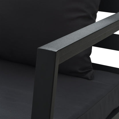 Vidaxl Sofá De Jardín De 2 Plazas Con Cojines Aluminio Gris Oscuro_4