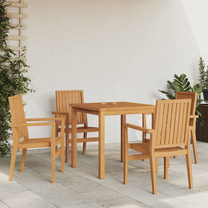 Vidaxl Juego De Comedor Para Jardín 5 Piezas Madera Maciza De Teca_1