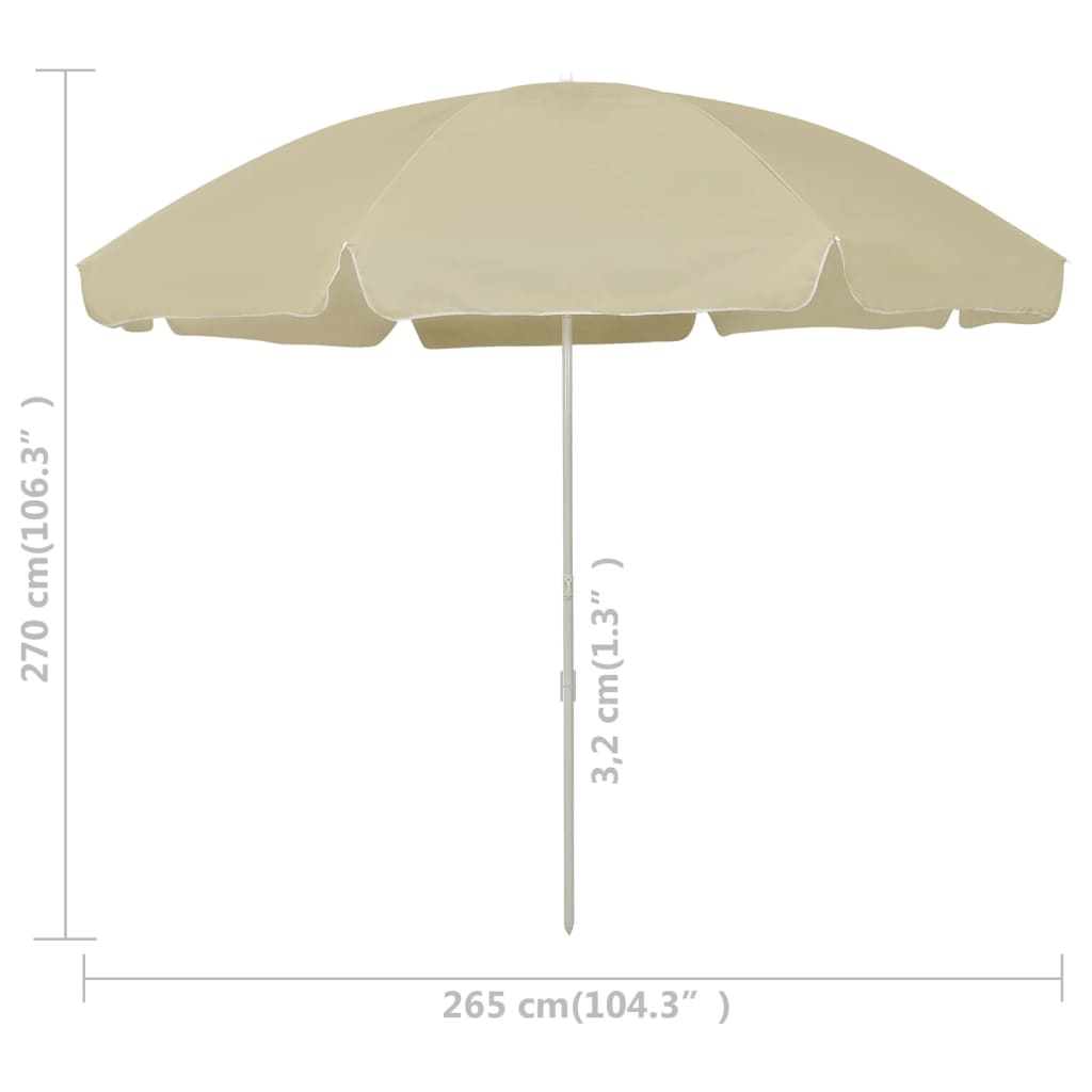 Sombrilla De Playa Amarillo Arena 300 Cm_4
