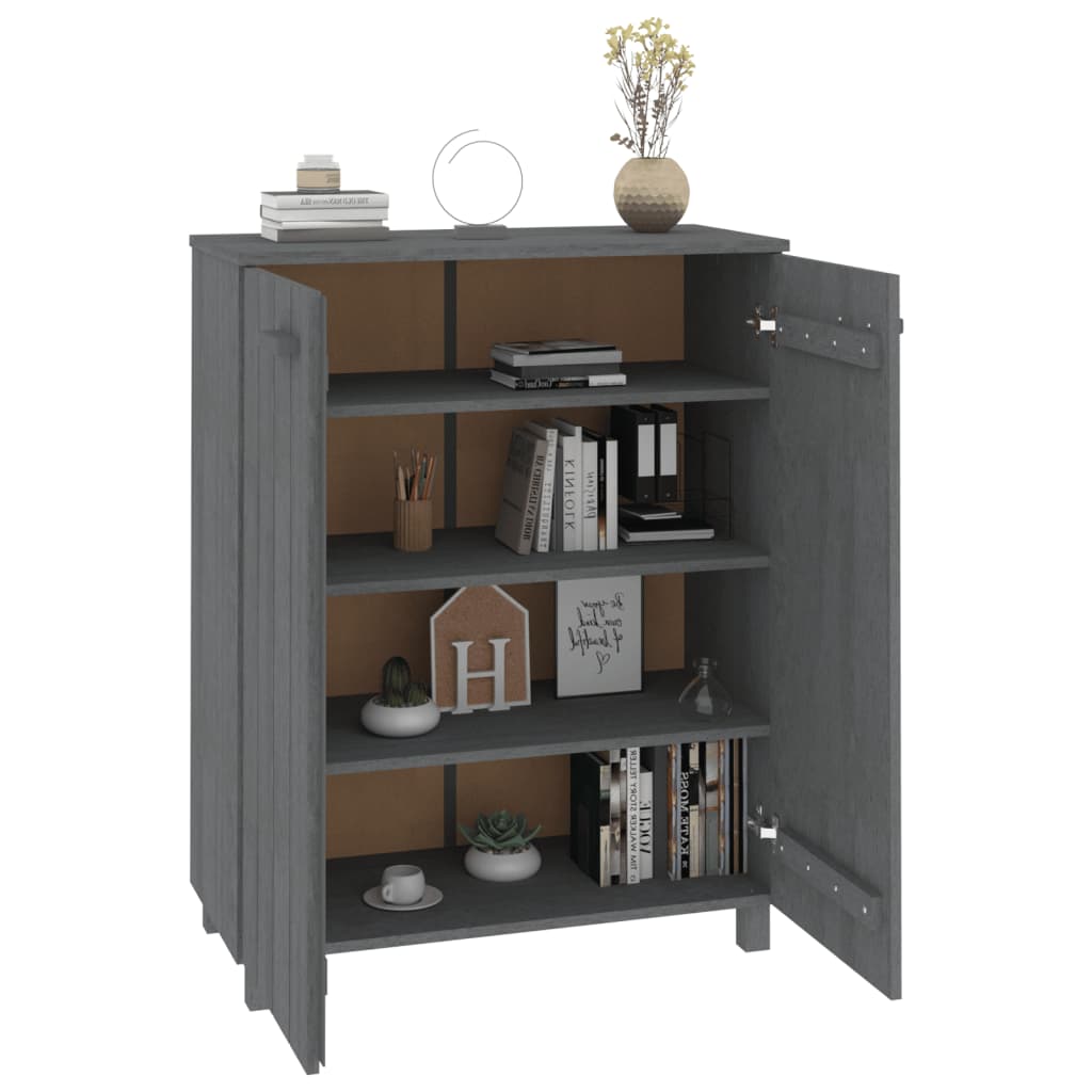 Zapatero Hamar Madera Maciza Pino Gris Oscuro 85x40x108 Cm / Vetonek_2