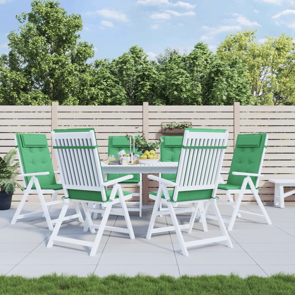 Vidaxl Cojines De Silla Con Respaldo Alto 6 Uds Tela Oxford Verde_1