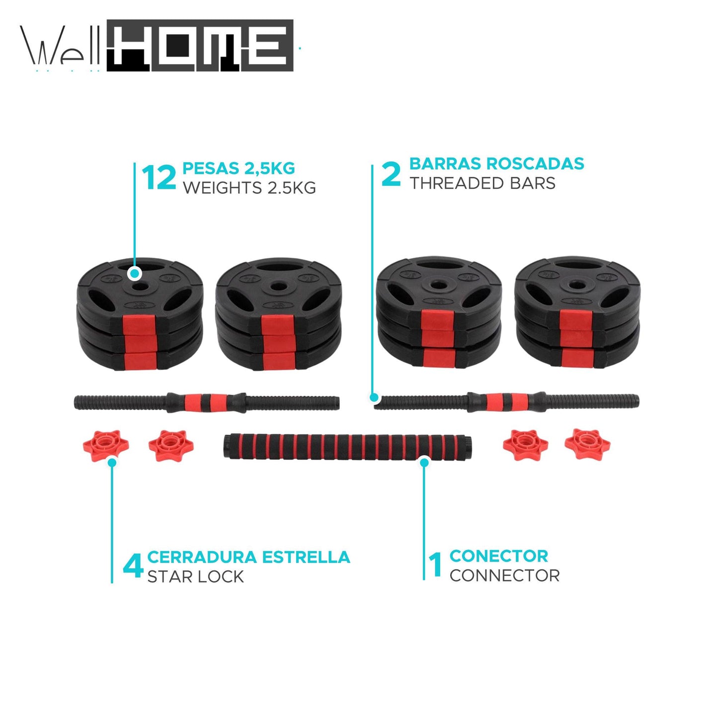 Well Home Set Surtido De Mancuernas_1
