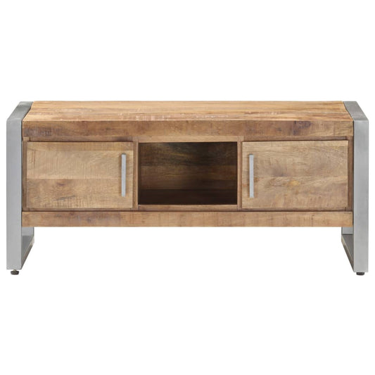Mesa De Centro De Madera De Mango Rugosa 95x50x40 Cm_0