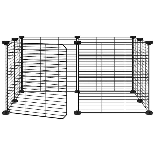 Vidaxl Jaula Para Mascotas De 8 Paneles Con Puerta De Acero, Color Negro, 35 X 35 Cm_0