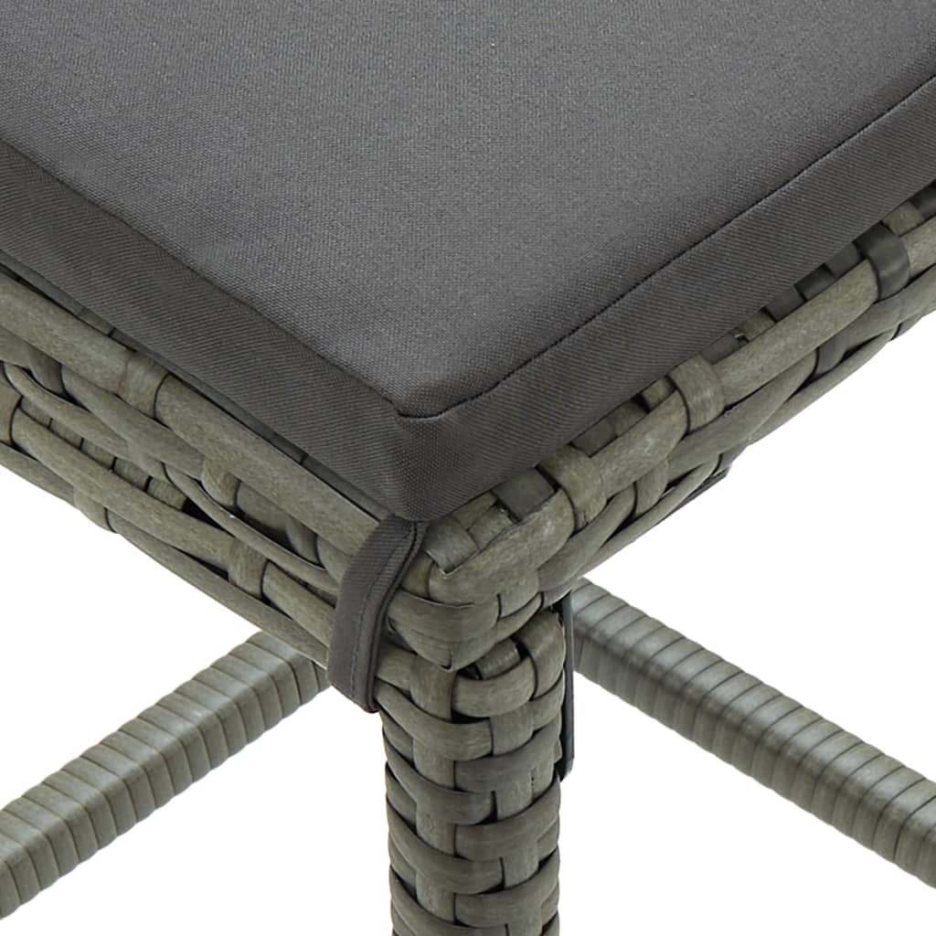 Taburetes De Cocina Con Cojines 2 Uds Ratán Sintético Gris_4