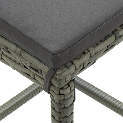 Taburetes De Cocina Con Cojines 2 Uds Ratán Sintético Gris_4