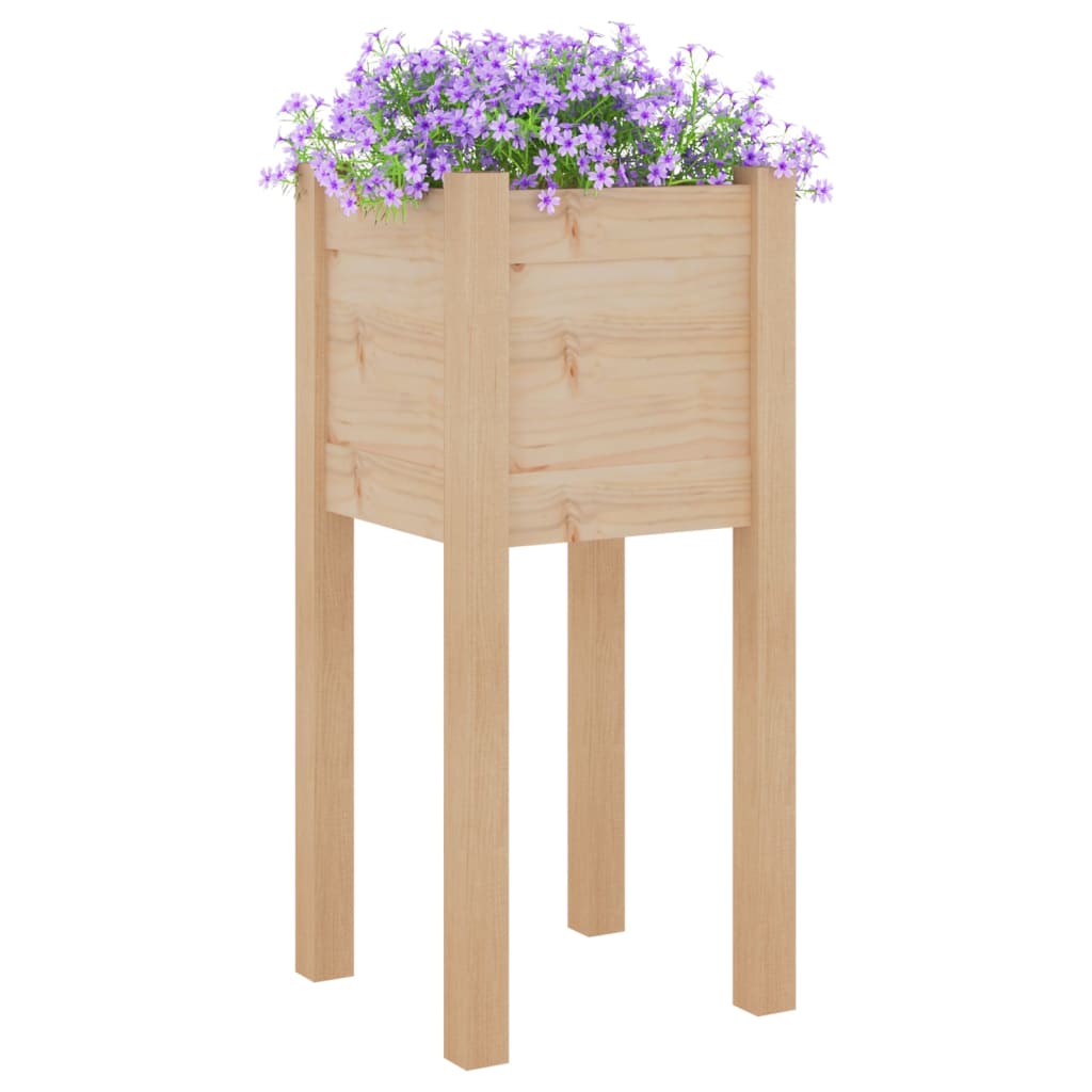 Jardineras 2 Uds Madera Maciza De Pino 31x31x70 Cm_2