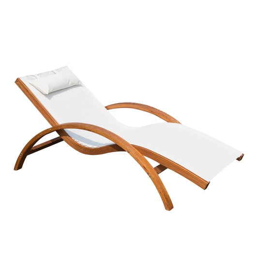 Outsunny Tumbona Tipo Hamaca Jardín Terraza Piscina O Patio 165x72x70cm Blanco_0