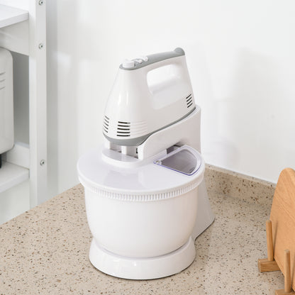 Homcom Batidora Amasadora Repostería 3.4 L 6 Velocidades 300w Acero Inoxidable_1