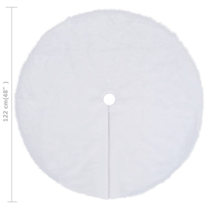 Vidaxl Falda Para Árbol De Navidad Blanca De 122 Cm De Piel Sintética_5