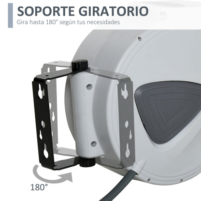 Durhand Carrete De Manguera Automático De 10 M Conector De 1/4'' Bsp Gris_4