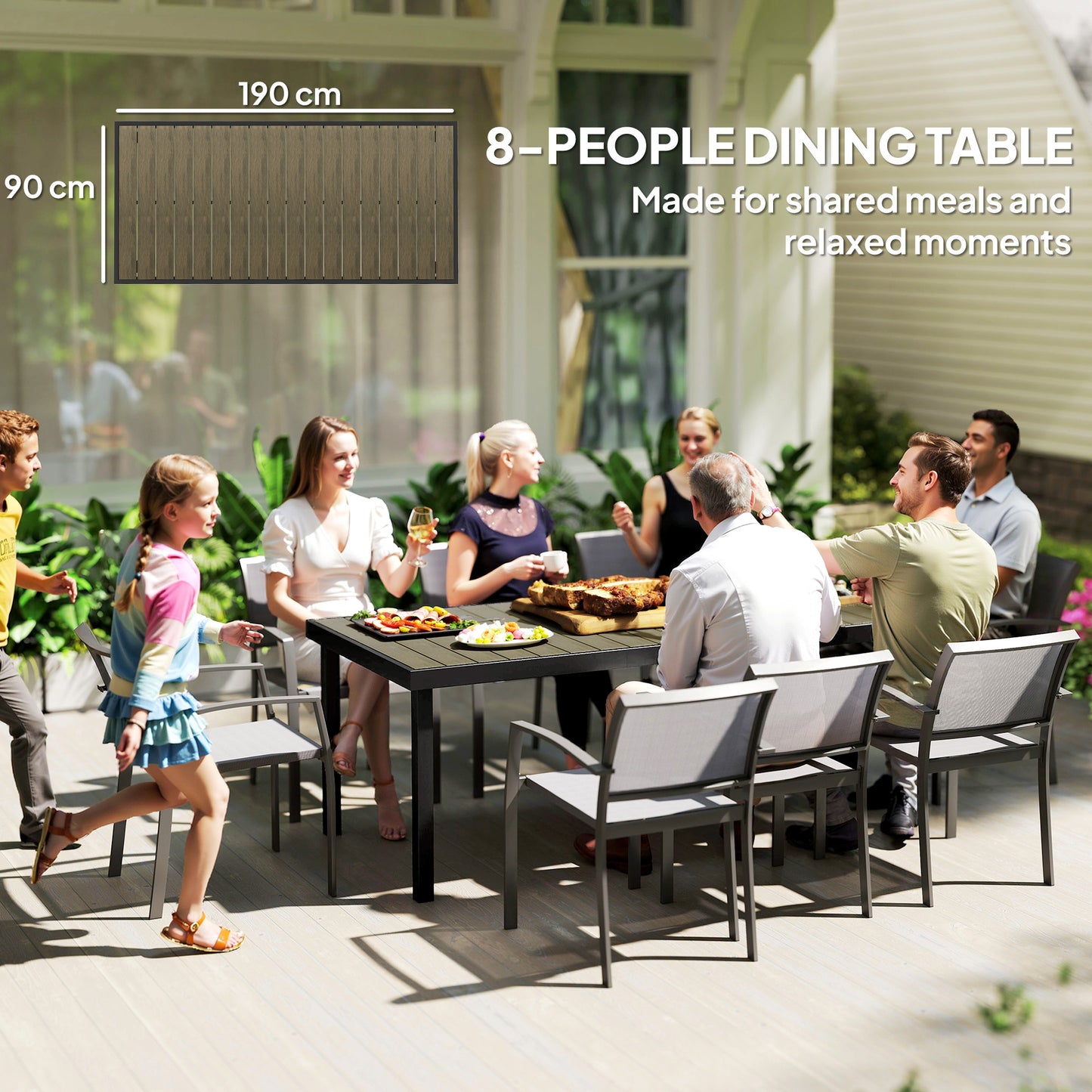 Outsunny Mesa De Comedor Exterior De Aluminio_3