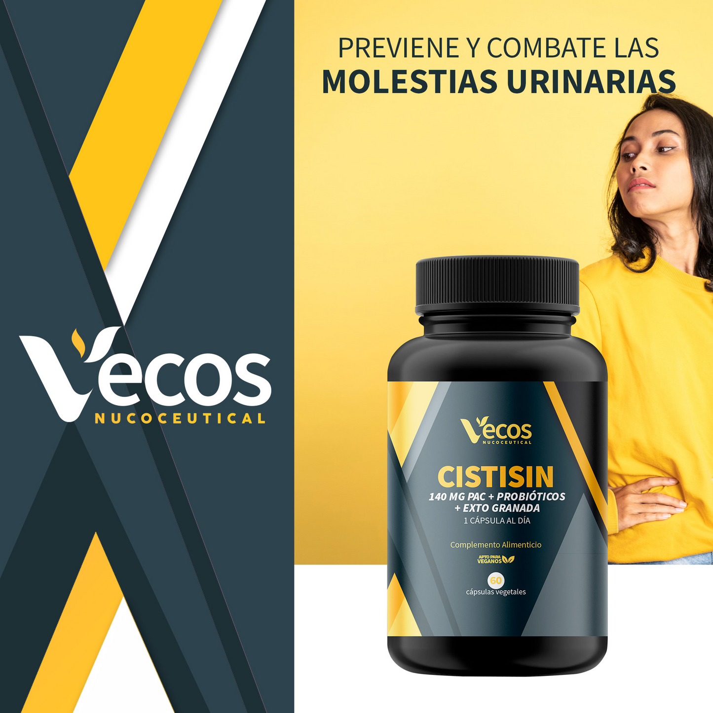 Cistisin Vecos 60 Cápsulas | Salud Urinaria Y Prevención De Infecciones | Arándano Rojo Y Probióticos_1