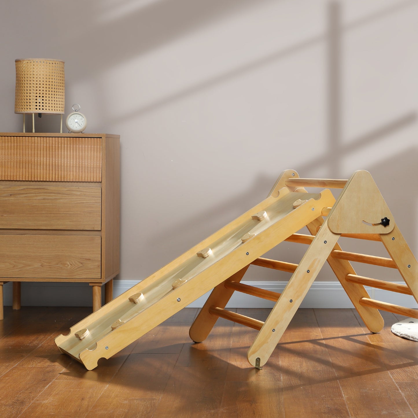 Aiyaplay Triángulo De Escalada De Madera 3 En 1 147x64,5x63 Cm Natural_3