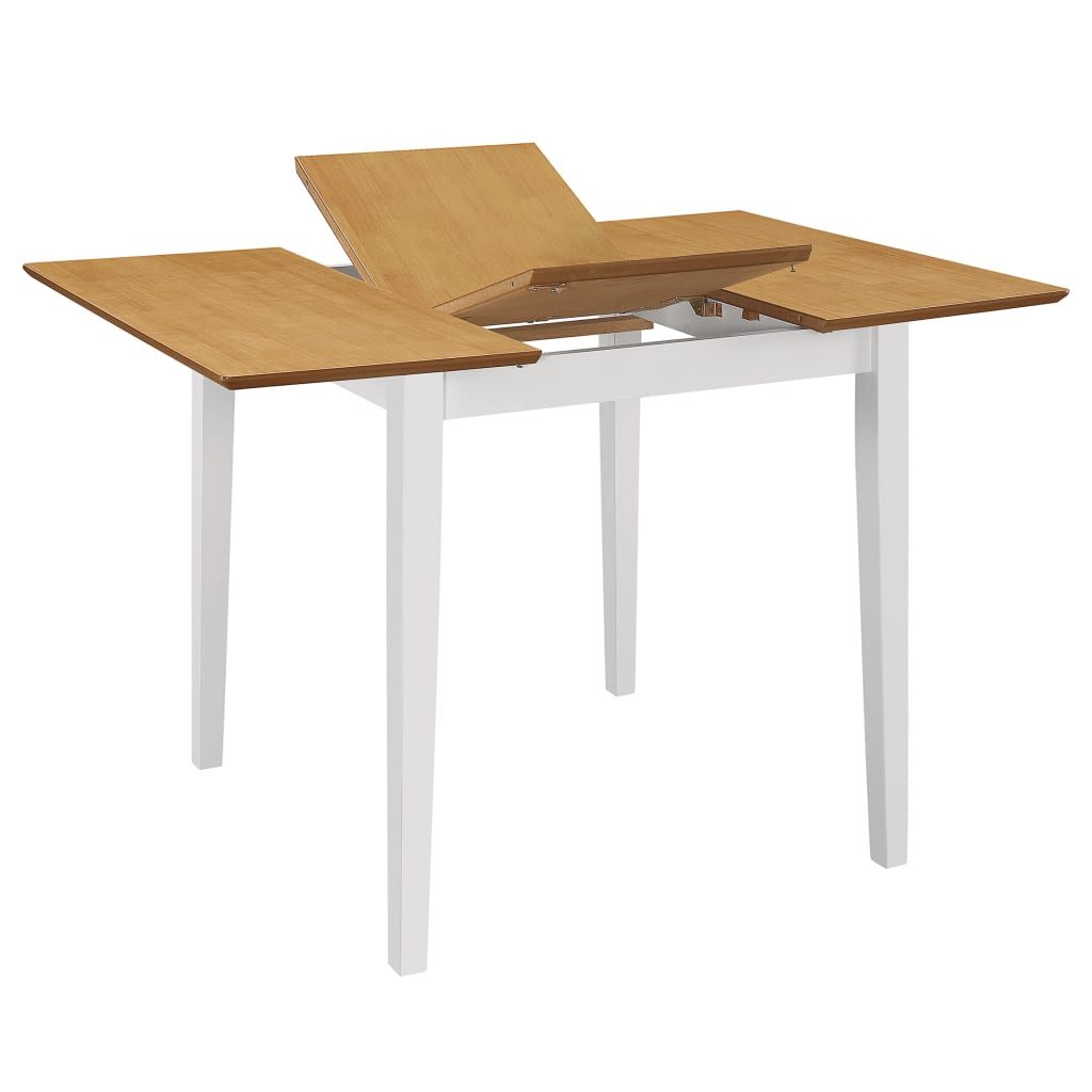 Mesa De Comedor Extensible Mdf Blanca (80-120)x80x74 Cm_0