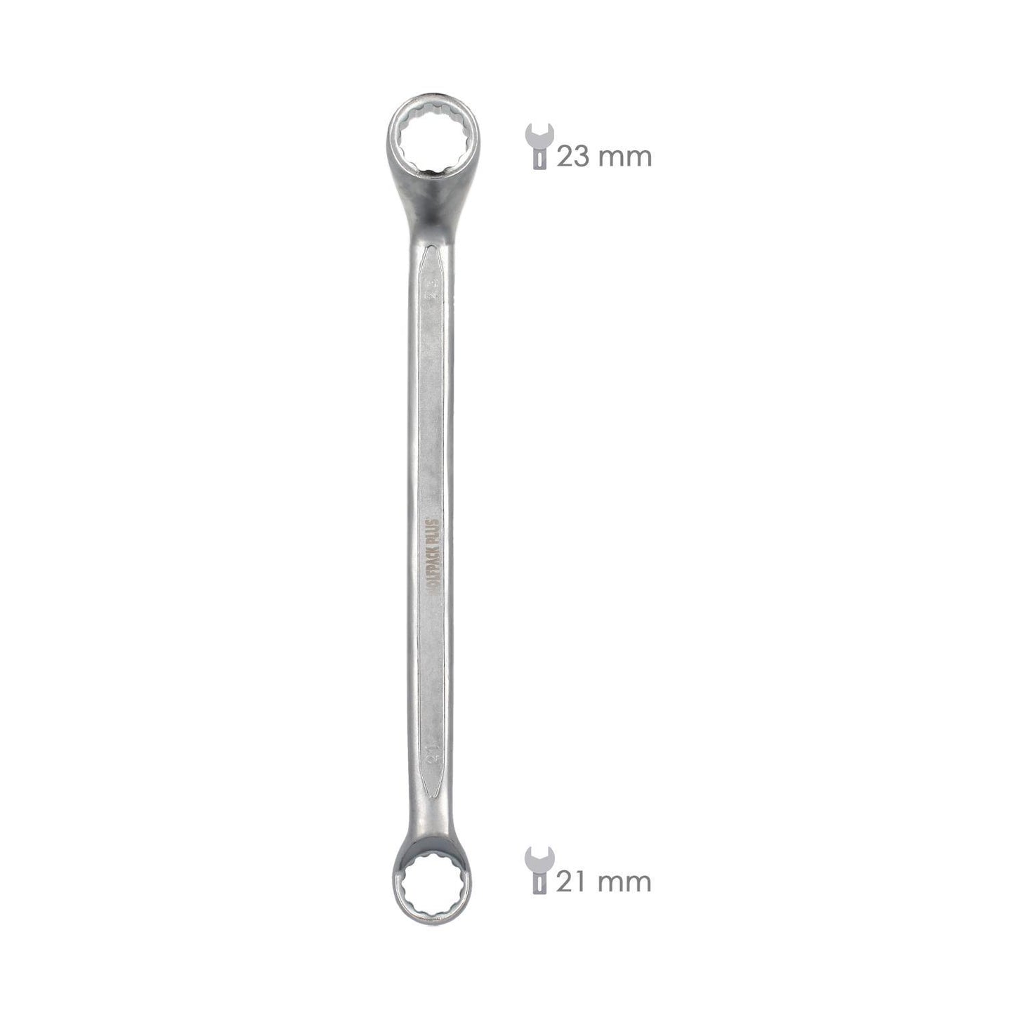 Llave Estrella Acodada Plus Acero Cromo Vanadio 21x23 Din 838. Llave Doble Boca Acodada, Llave Fija Estrella Acodada_1