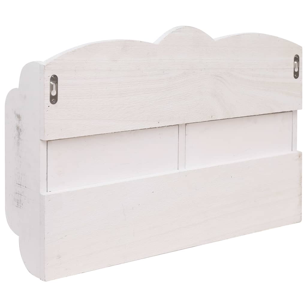 Perchero De Pared De Madera Blanco 50x10x34 Cm_4